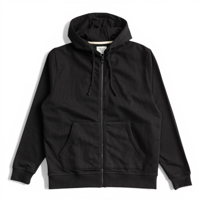 French Terry Zip-Up Hoodie (Archive) in Black