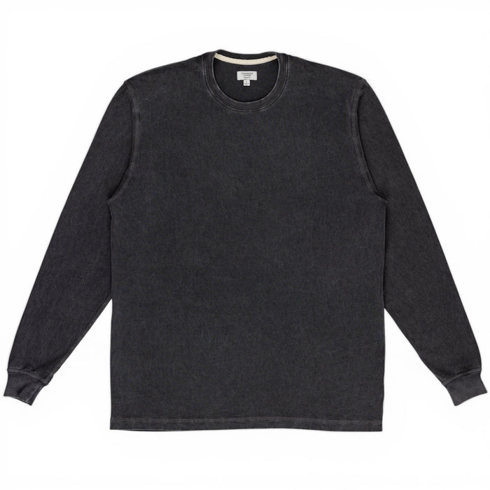 Long Sleeve Tee in Washed Pale Black